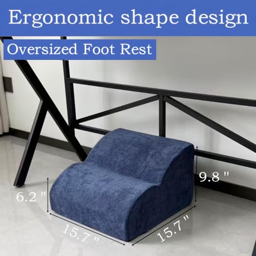 Foot Rest for Under Desk at Work.Multifunctional 3-Tier Foot Stool - color: Dark Blue