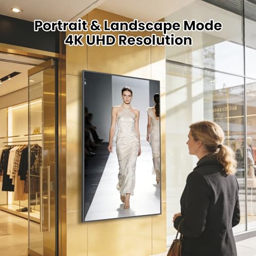 55 Inch Digital Signage Display, 4K FHD 1000 Nits Advertising Screen, Android 14.0 Wall Mount Digital Menu Board for Restaurants, Smart tv signage with 4GB RAM 64GB Storage, Smart Split Screen - size: 55 inches