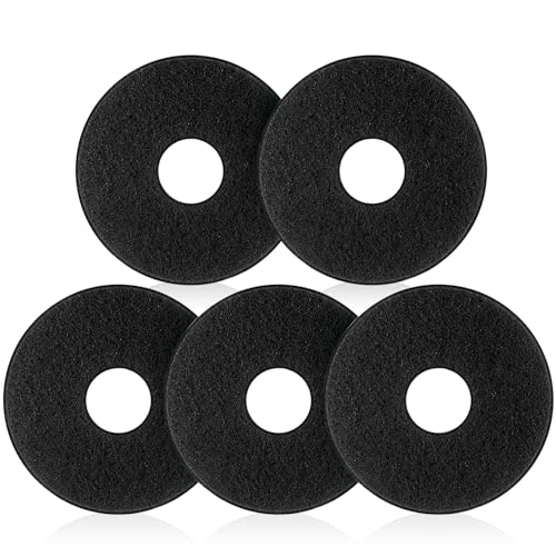 Teenyyou 5 Pcs 12" Cleaning Orbiter Pads Commercial Floor Buffer Pads Hardwood Floor Maintenance Scrubber Polisher Cleaning and Stripping for Orbiter Machine (Black) - color: Black
