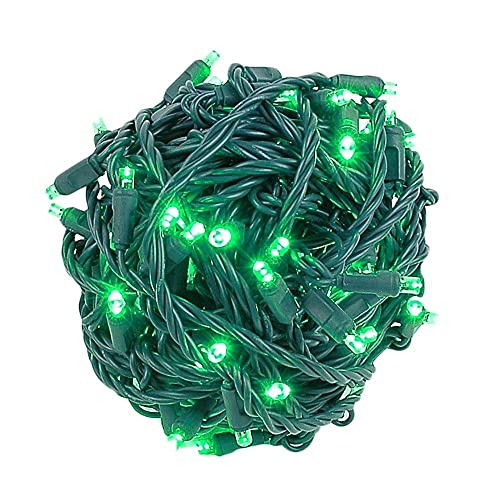 Novelty Lights 50ft 100 LED Green Christmas Lights, Outdoor & Indoor - color: Green