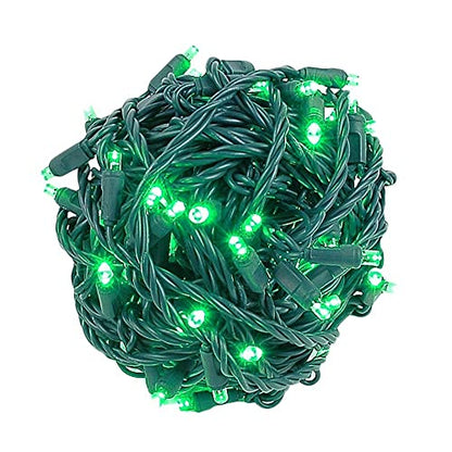 Novelty Lights 50ft 100 LED Green Christmas Lights, Outdoor & Indoor - color: Green