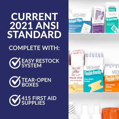 MFASCO OSHA/ANSI 2021 Class B Compliant First Aid Cabinet, Large, 3-Shelf - size: 3 Shelf, style: Standard ANSI/OSHA