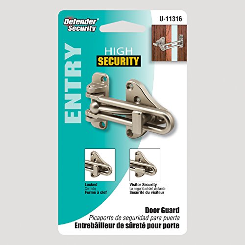 Prime-Line Swing Bar Door Guard, Auxiliary Security Lock, Satin Nickel - color: Satin Nickel