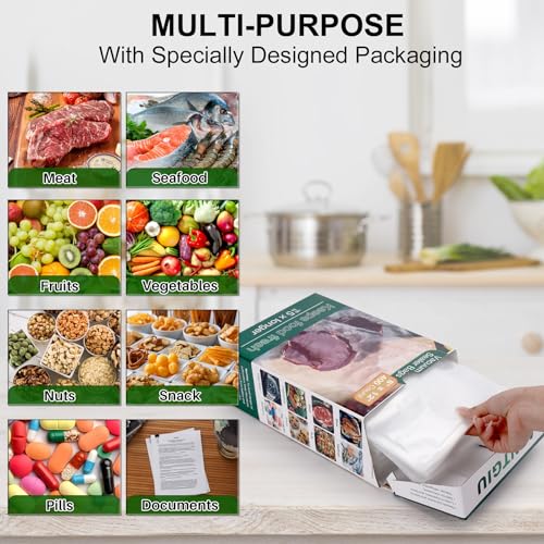 AENTGIU 400 Vacuum Sealer Storage Bags, 8x12 Inch Seal a Meal Bags - size: Precut 8" x 12" Quart (400 count)