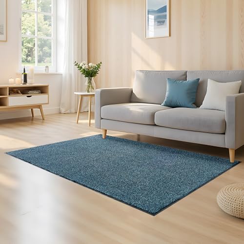 VEVOR Front Door Mat, 6 x 4 ft Commercial Floor Mat for Indoor and Outdoor, Industrial Entrance Carpet with PVC Backing, Heavy Duty Washable Entry Rug for Hallway, Kitchen, Balcony, Garage, Slate Blue - color: Blue-black, size: 6 x 4 ft