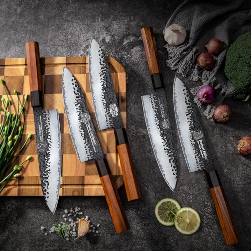 FAMCÜTE Custom 8'' Japanese Knife with Sandalwood Box Gifts for Men/Women - size: 8" Customize Japanese Knife