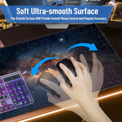 Large Mouse Pad for Desk Gaming Mouse Pad Desk Mat Pad for Keyboard Mouse - color: Cosmic Starry Sky