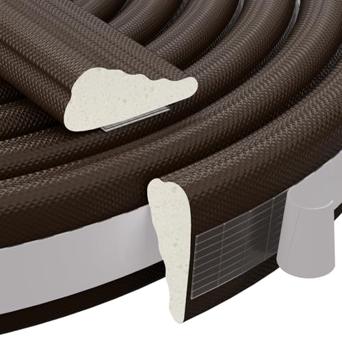196" Brown Wedge Weather Stripping Door Seal, Foam Door Gap Seal - color: Brown, size: 196"