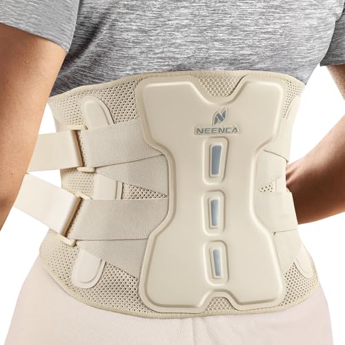 NEENCA Back Brace For Lower Back Pain Relief, Back Support Brace Men Women - color: Skin-Single, size: XX-Large