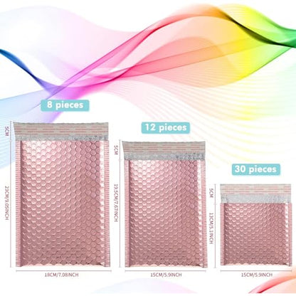 Outus 50 Pcs Bubble Mailers 3 Sizes, Bubble Shipping Envelopes, Rose Gold - color: Rose Gold
