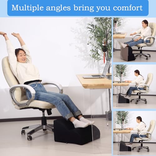 Foot Rest for Under Desk at Work.Multifunctional 3-Tier Foot Stool - color: Standard-black