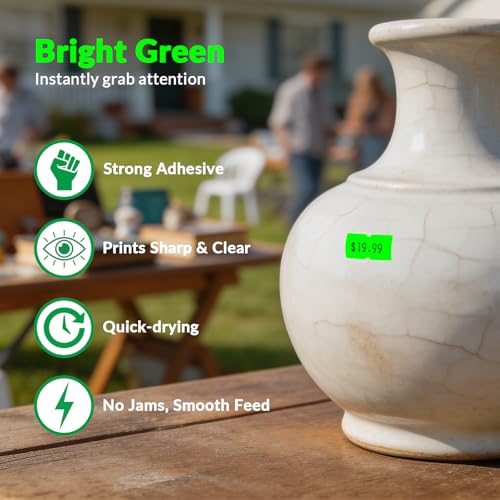 NATURALABEL 10,000 Bright Green Price Gun Labels (Blank) - color: Bright Green