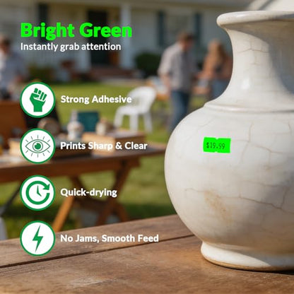 NATURALABEL 10,000 Bright Green Price Gun Labels (Blank) - color: Bright Green
