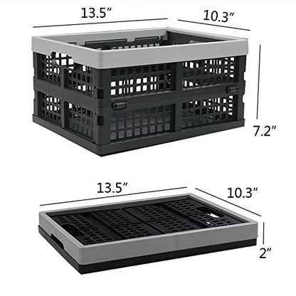 16-Liter Collapsible Storage Crates/Folding Milk Basket, Set of 2 - size: 16 liter
