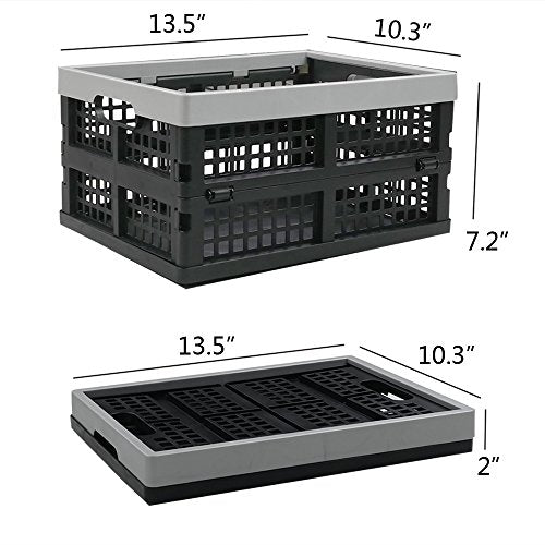 16-Liter Collapsible Storage Crates/Folding Milk Basket, Set of 2 - size: 16 liter