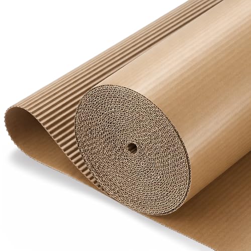 MotiMind Corrugated Cardboard Roll, 48 x 157 Inch Single Face Cushioned - color: Brown, size: 48 x 157 Inches