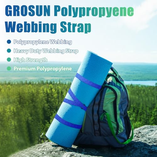 Polypropylene Webbing 1 Inch 1.5 inch 2 inch Nylon Webbing Straps, 5 10 25 50 100 Yards Webbing Strapping - color: Fluorescent Pink, size: 1 Inch x 25 Yards