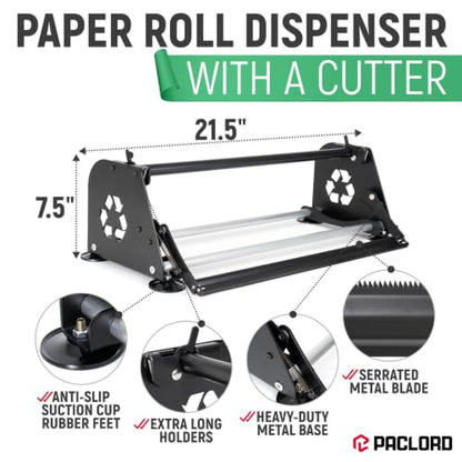 18" Paper Dispenser with Cutter + Green Kraft Paper Roll - color: Green, size: 1 Roll + Dispenser