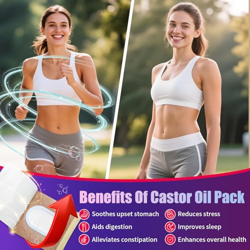 Castor Oil Pack Wrap Patch - Organic Cotton Castor Oil Belly Button Pad, Disposable Self-Adhesive Abdominal Pads, Portable Anti Leakage High Absorbent Patch for Multi-Area Use 30 Pcs - size: 1 Count (Pack of 30)