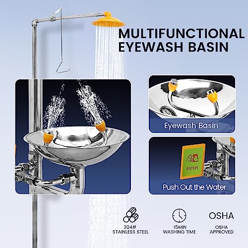 Emergency Eye Wash Station, Integrated Eyewash and Shower System