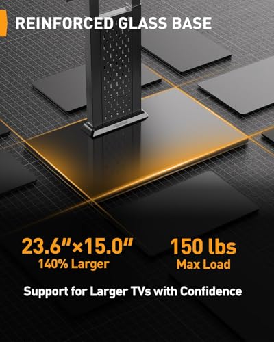 Perlegear Universal TV Stand Legs for 42-90 inch TVs with Pegboard Storage - size: 42-90 Inch