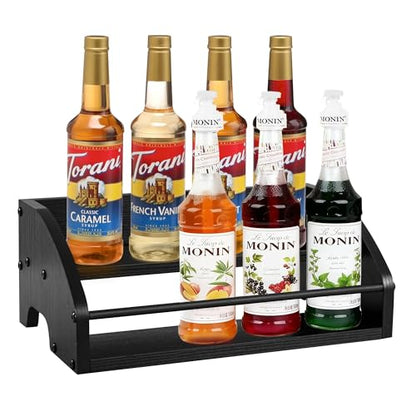 Mini Coffee Syrup Rack, 2-Tier - color: 2-tier Wood
