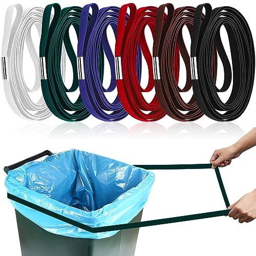Riakrum 6 Pcs Trash Can Bands Rubber for 60-98 Gallon, With Hooks,Flat - style: Flat