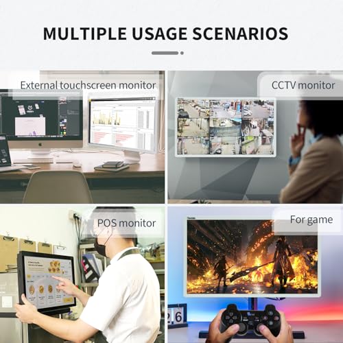 Capacitive Multi-Touch Screen Industrial Monitor, 16:9 Display, Built-in Speakers, USB, VGA, DP & HD-MI Ports, Digital Signage Displays and Player for Advertising (21.5-Inch White) - size: 21.5-Inch White