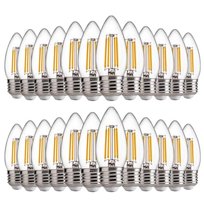 FLSNT LED Candelabra Light Bulbs 60W Equivalent E26 Base, Dimmable B11 LED Chandelier Light Bulbs, 2700K Soft White, 24 Pack - color: 60w Soft White, size: 24 Count (Pack of 1)