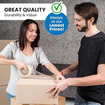Lifetime Supplies 36 Rolls [Upgraded] Clear Premium Packing Tape, 65 Yards, 2.2 mil, Heavy Duty Packaging Tape for Shipping, Moving, Sealing - Stronger & Thicker