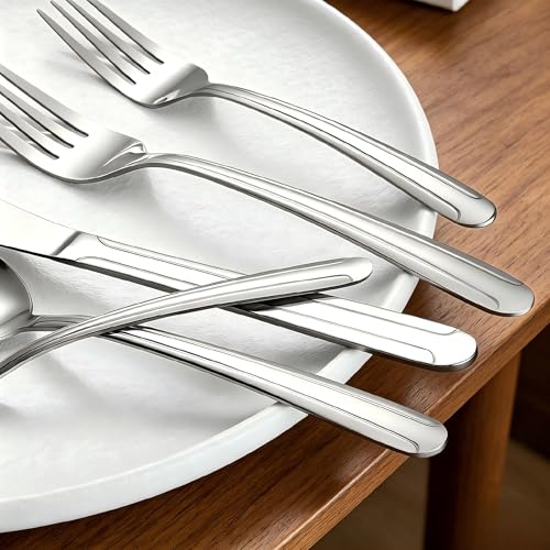 40-Piece Stainless Steel Flatware Set for 8, Mirror Polished Silverware Set, Includes Knives, Forks, Spoons, Dishwasher Safe, Cutlery for Home Kitchen and Restaurant