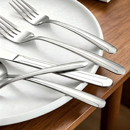 40-Piece Stainless Steel Flatware Set for 8, Mirror Polished Silverware Set, Includes Knives, Forks, Spoons, Dishwasher Safe, Cutlery for Home Kitchen and Restaurant