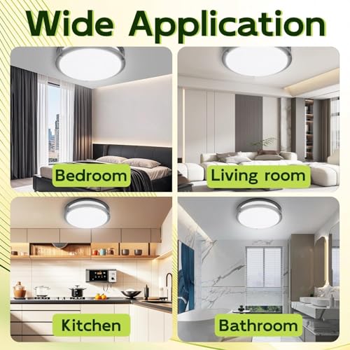 hykolity 16 inch Dimmable LED Flush Mount Ceiling Light Fixture,2200LM - color: Oil-Rubbed Bronze, size: 16-inch