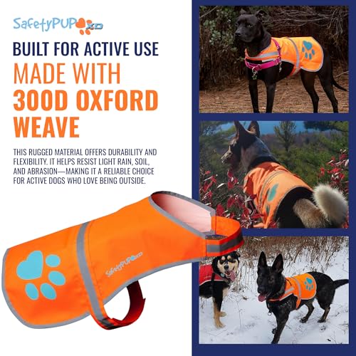 Blaze Orange Dog Vest. Reflective High Visibility in Hunting & Wooded Areas - size: Medium