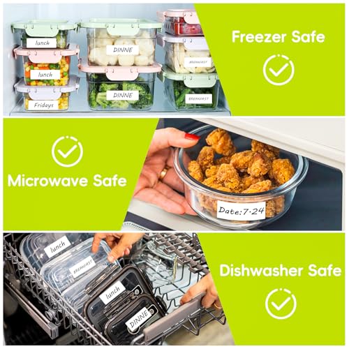 600 Blank Removable Freezer Labels with Perforation Line for Easy Distribution and Use. Waterproof and Oil-Resistant, Suitable for Food Containers, Jars, and Kitchen Organization.(1 "x 3") - size: 600 Pcs - 1 "x 3"
