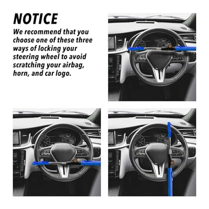 CARTMAN Adjustable Steering Wheel Lock, Anti-Theft Security Device, Blue - color: Blue