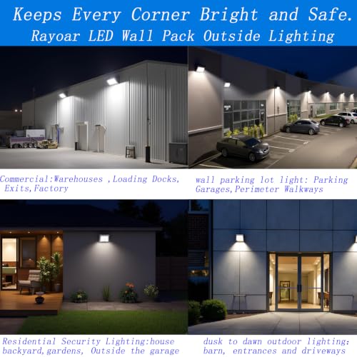 130W LED Wall Pack Light with Motion Sensor & Dusk to Dawn Photocell