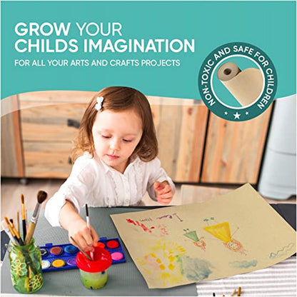 Brown Kraft Paper Roll 17.75” x 1200” (100ft) Made in USA- Ideal for Gift Wrapping, Packing Paper for Moving, Art Craft, Shipping, Floor Covering, Table Runner, 100% Recycled Material