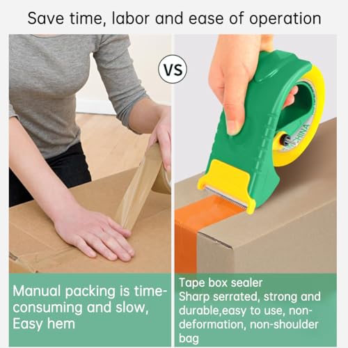 CALIDAKA Professional Grade Packing Tape Dispenser, Heavy Duty Shipping Tape Dispenser, Packing Packaging Sealing Cutter, Works with Any Tapes Up to 2 Inches Wide on Standard 3" Cores