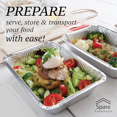 110 Pack - 2.25LB Aluminum Pans with Cardboard Lids - To go Foil Containers with Lids - Disposable Food Containers - Foil Take Out - Meal Prep Trays Foil Tins Freezer Meals Comercial - size: 2.25 LB