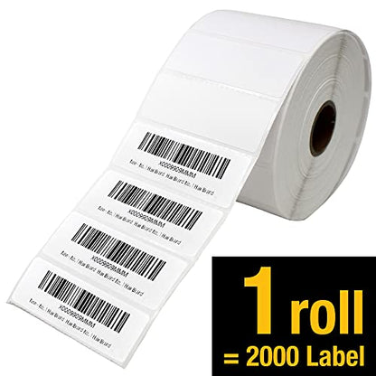 2 5/8" X 1” Direct Thermal Labels 2000 Per Roll Perforated - size: 2 5/8" X 1" 1 Roll