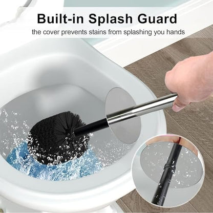 White Floral Design Resin Toilet Bowl Holder and Brush Set, Stylish Bathroom Cleaning Tool with Durable Bristles, Compact and Functional - style: White Floral
