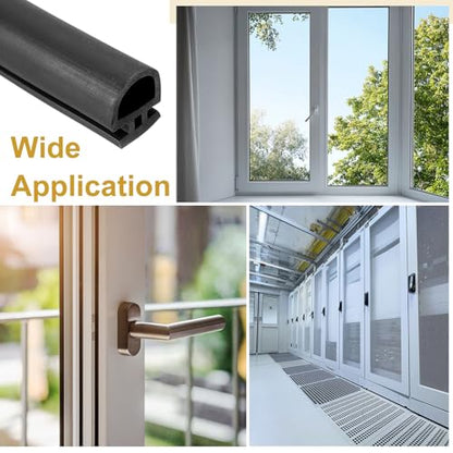 PATIKIL Window Weather Stripping Door Seal, 5/16" Wide Bulb Bubble TPE Weatherstrip Seal for 0.3" Slot Door Frame Window (10 m/33 ft, Black) - size: 0.3"