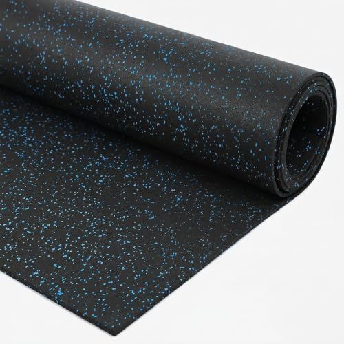 Flooring Inc's 1/4" Thick Tough Rubber Flooring Roll | Flexible Recycled Rubber Floor Mats for Home Gym | Heavy Duty Rubber Mat for Home Gyms, Sheds, Horse Stall Mat or Trailer - color: Blue, size: 48"L x 36"W x 0.3"Th