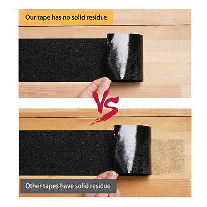 Grip Tape - Heavy Duty Non Skid Tape High Traction 80 Grit Non Slip for Stairs Outdoor/Indoor, Waterproof Stairs Non Skid Treads, Durable Triple Layer Adhesive 2 Inch x 20 Ft - Black - size: 2 Inch x 20 Feet