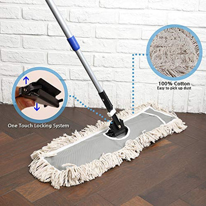 2 Pack of 24 Cotton Refills for Industrial Class Floor Dust mop Series Can be fit with Others - size: 1 Count (Pack of 2)
