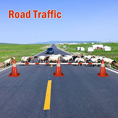 12 Pack Retractable Traffic Cone Bar from 4ft to 7.2ft, Expandable Safety Cone Bars for Parking Lots，Barricade for Road Construction - size: 12 PCS