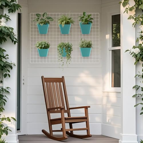 6Pack Green Grid Wall Bins Hanging Cups with Back Hook, Gridwall Shelf Bins - color: Green