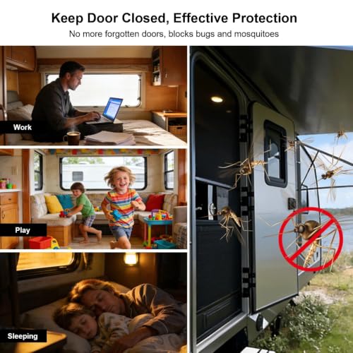Aluminum RV Screen Door Closer with Spring Keep Mesh Door Closed