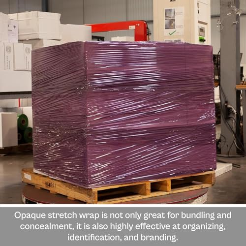PSBM 4 Rolls Purple Stretch Film/Wrap with Handles 20 Inch x 1000 Feet 80 Gauge, Heavy Duty Industrial Strength Shrink Plastic Wrap for Moving, Packing, Shipping, Pallet Wrapping & Storage - size: 4 Rolls, style: Purple